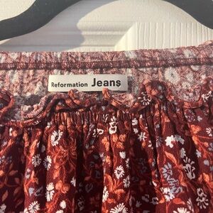 Reformation Red Floral blouse